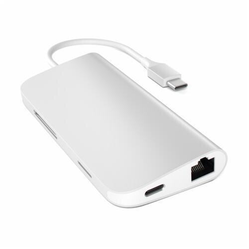 Satechi Type-C Multi-Port Hub 4K Ethernet für MacBooks / Geräte mit USB-C Anschluss - Silber