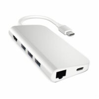 Satechi Type-C Multi-Port Hub 4K Ethernet für MacBooks / Geräte mit USB-C Anschluss - Silber