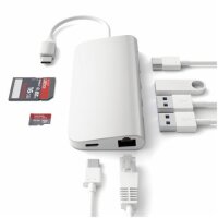 Satechi Type-C Multi-Port Hub 4K Ethernet für MacBooks / Geräte mit USB-C Anschluss - Silber