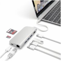Satechi Type-C Multi-Port Hub 4K Ethernet für MacBooks / Geräte mit USB-C Anschluss - Silber
