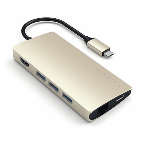 Satechi Type-C Multi-Port Hub 4K Ethernet V2 für Geräte mit USB-C Anschluss - Gold