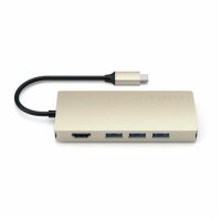 Satechi Type-C Multi-Port Hub 4K Ethernet V2 für Geräte mit USB-C Anschluss - Gold