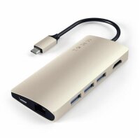 Satechi Type-C Multi-Port Hub 4K Ethernet V2 für Geräte mit USB-C Anschluss - Gold