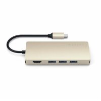 Satechi Type-C Multi-Port Hub 4K Ethernet V2 für Geräte mit USB-C Anschluss - Gold