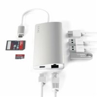 Satechi Type-C Multi-Port Hub 4K Ethernet V2 für Geräte mit USB-C Anschluss - Silber