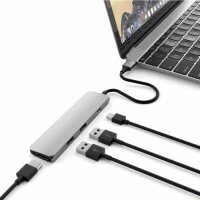 Satechi Type-C USB Passthrough HDMI Hub für MacBook 12 - Space gray (Grau)