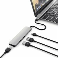 Satechi Type-C USB Passthrough HDMI Hub für MacBook 12 - Space gray (Grau)