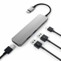 Satechi Type-C USB Passthrough HDMI Hub für MacBook 12 - Space gray (Grau)