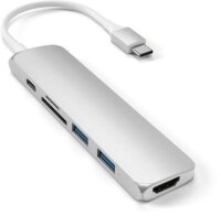 Satechi Type-C USB Passthrough HDMI Hub V2 - Silber