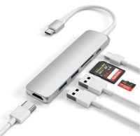 Satechi Type-C USB Passthrough HDMI Hub V2 - Silber