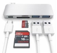 Satechi Type-C USB Passthrough Hub - Silber