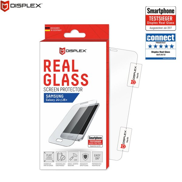 Displex Real Glass 0,33mm für Samsung Galaxy J4 Plus, J6 Plus - Displayschutzglasfolie