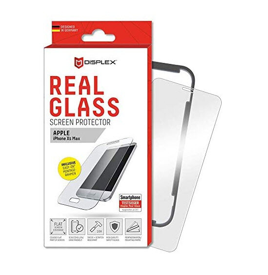 Displex Real Glass 0,33mm + Rahmen für Apple iPhone Xs Max - Displayschutzglasfolie