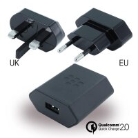 BlackBerry Reise Ladegerät + EU Clip + UK Clip + NA...