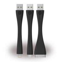 Mophie Memory-Flex USB Kabel Reise 3er Set - Schwarz