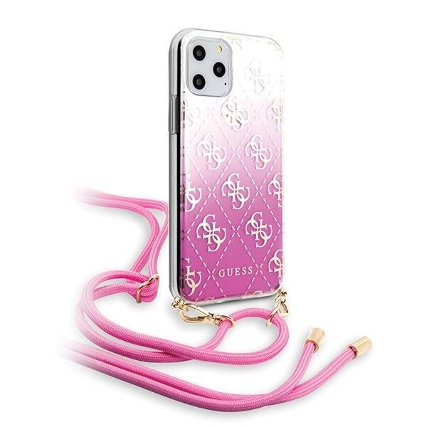 Guess 4G Electroplated Gradient mit Kordel für Apple iPhone 11 Pro - Pink