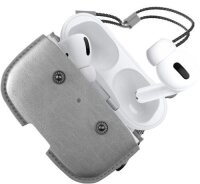 Woodcessories AirCase - AirPod Leder Hülle mit Halskette - Stone Gray