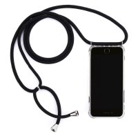 Cyoo Necklace Case + Handykette für Samsung G970F Galaxy S10e - Schwarz - Silikon Hülle - Band - Schnur - Kordel - umhängen