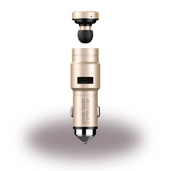 Baseus CCBKER-OV - Bluetooth Headset + Kfz Ladegerät - Gold