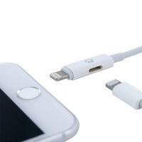 Cyoo 2in1 - Lightning Ladekabel mit Audio Anschluss - Weiss