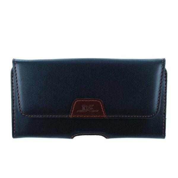 DC Leder Gürtel Tasche für Smartphones bis 4,7" (Universal) - Schwarz