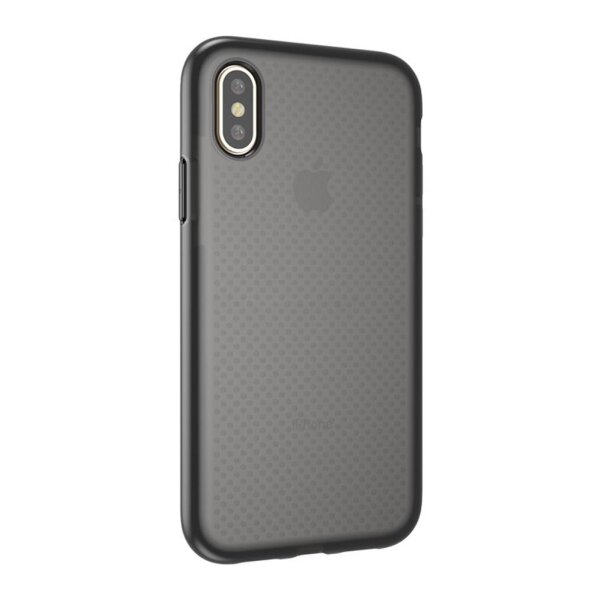 Cyoo Dot Back Silikon Cover Hülle für Apple iPhone XS Max - Transparent/Schwarz