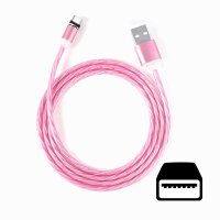 Cyoo Flow Light - Micro USB Kabel 1m - Pink - aufladen - leuchtet