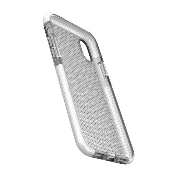Cyoo Dot Back Silikon Cover für Apple iPhone Xs Max - Transparent/Weiss