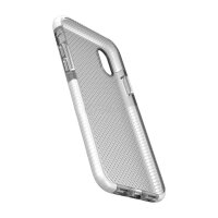 Cyoo Dot Back Silikon Cover für Apple iPhone Xs Max - Transparent/Weiss