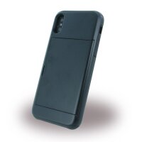 Cyoo Slid Style - Karten Fach Hardcover für Apple iPhone X - Schwarz