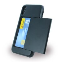 Cyoo Slid Style - Karten Fach Hardcover für Apple iPhone X - Schwarz