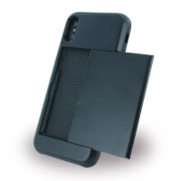 Cyoo Slid Style - Karten Fach Hardcover für Apple iPhone X - Schwarz