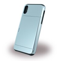 Cyoo Slid Style - Karten Fach Hardcover für Apple iPhone X - Silber