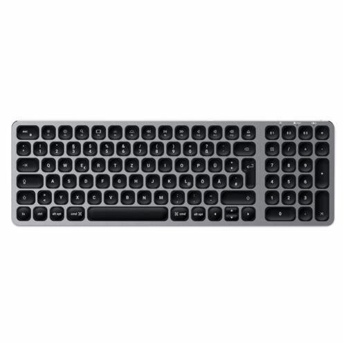 Satechi Aluminium Bluetooth Backlit Keyboard Slim German - Space Gray (Grau)