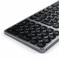 Satechi Aluminium Bluetooth Backlit Keyboard Slim German - Space Gray (Grau)