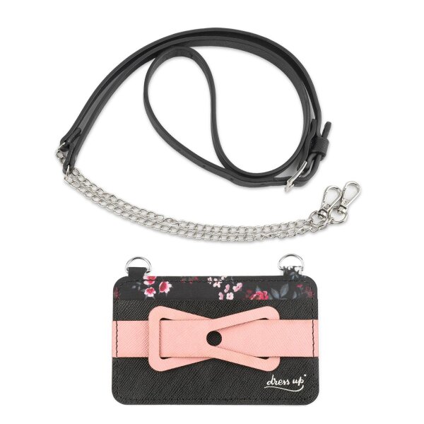 DressUP by 4smarts Grip Flowers mit Umhängeband - Schwarz/Rosa