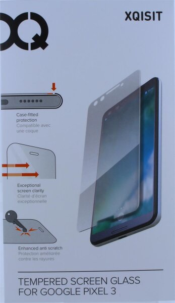 Cyoo XQISIT Tempered Displayschutzglass 0,33mm für Google Pixel 3 - Transparent