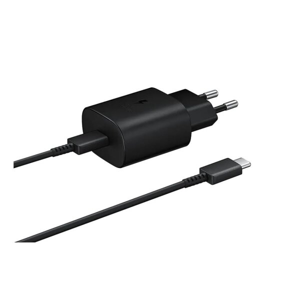 Samsung EP-TA800 - Schnellladegerät + KABEL - USB Typ C- 25W - Schwarz - 3Ampere