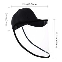 Cyoo Anti-Spuck-Schutz - Baseball Kappe Schwarz mit Transparenter Maske