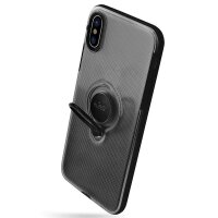 Puro Magnet Ring Cover Silikon Case - Apple iPhone X, Xs - Schwarz