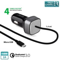 Puro Qualcomm QC 3.0 Micro USB KFZ Schnellladegerät...