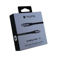 Mophie USB-C zu Lightning Daten-/Lade-Kabel für Apple iPhone - Schwarz
