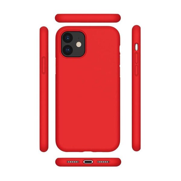 Cyoo Premium Liquid Silikon Schutz Hülle für Apple iPhone 12 Pro Max (6,7") - Rot