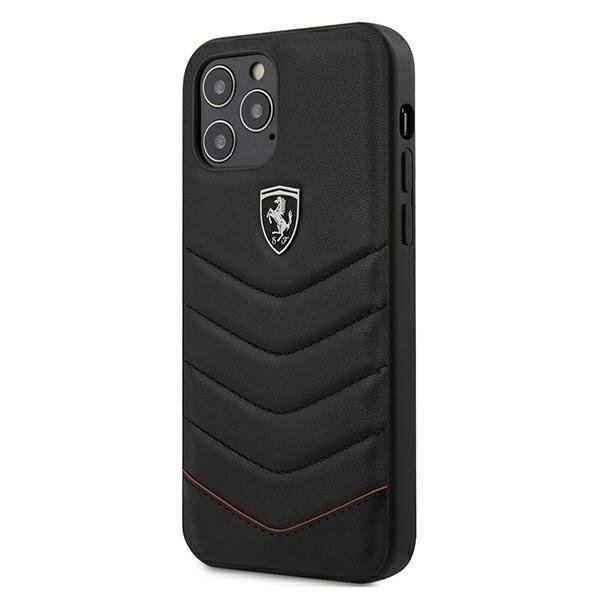 Ferrari Off Track Quilted Hard Cover Hülle für Apple iPhone 12 mini (5.4) - Schwarz