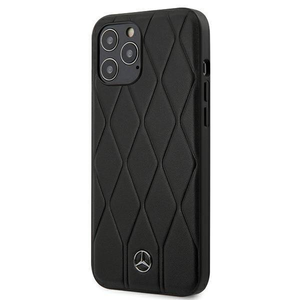 Mercedes Benz Wave Line Hard Case Cover Hülle für Apple iPhone 12 mini (5.4) - Schwarz