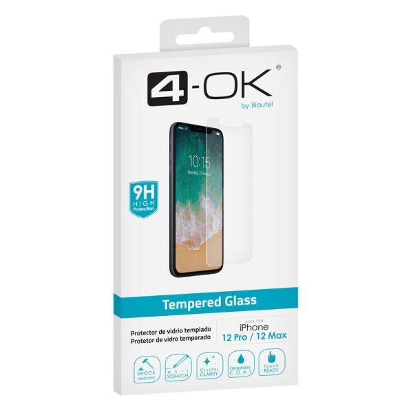 4-OK SCREEN PROTECTOR TEMPERED GLASS PRO für Apple iPhone 12 / 12 Pro