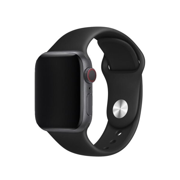 4-OK SMART Watch Band Armband für Apple Watch 38-40mm - Silikon Schwarz
