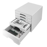 Esselte Leitz Schubladenbox Plus 5 DIN A4 mit 5 Schubladen - grau