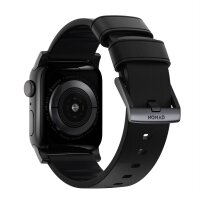 Nomad Modern Strap BLK Active Leather Connector 42/44/45/49mm Pro V2 - Schwarz