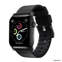 Nomad Modern Strap BLK Active Leather Connector 42/44/45/49mm Pro V2 - Schwarz